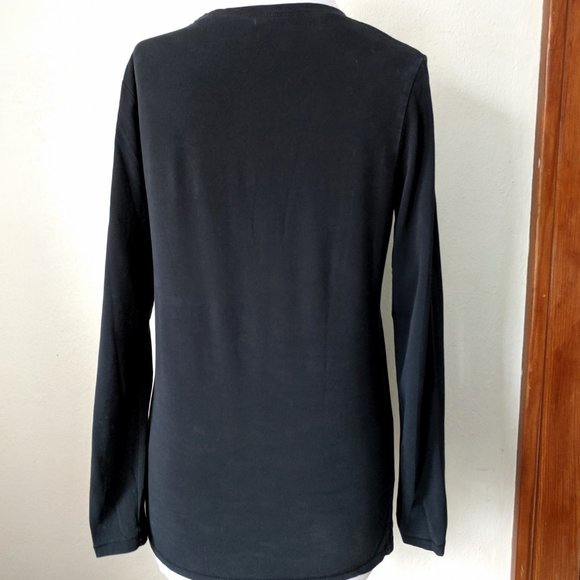 Fall Halloween Black Maternity Top Long Sleeve Tee Liz Lange - Picture 2 of 6